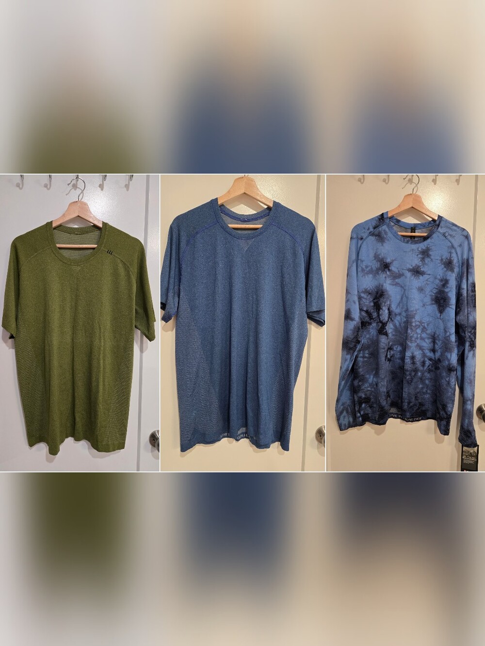 Men's Lululemon Shirt Bundle, Size L (EUC) & XL (NWT) - Green, Blue & Tie-Dye
